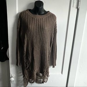 Gray wool sweater dress